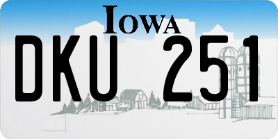 IA license plate DKU251