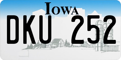 IA license plate DKU252