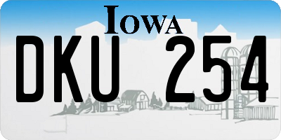 IA license plate DKU254