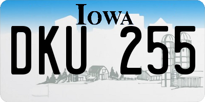 IA license plate DKU255