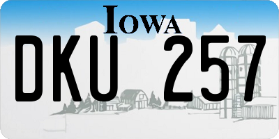 IA license plate DKU257