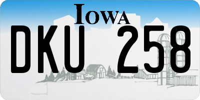 IA license plate DKU258