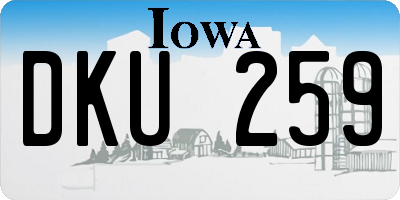 IA license plate DKU259