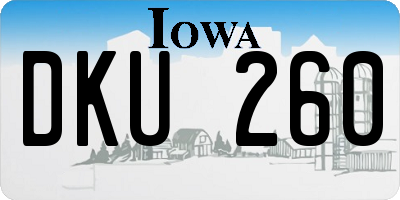 IA license plate DKU260