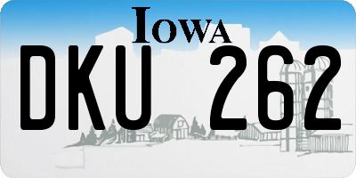 IA license plate DKU262
