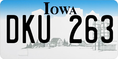 IA license plate DKU263