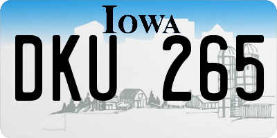 IA license plate DKU265