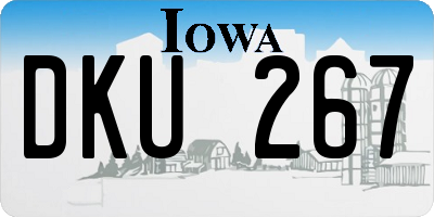 IA license plate DKU267