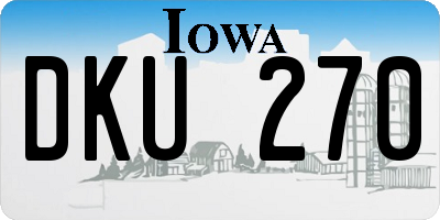IA license plate DKU270