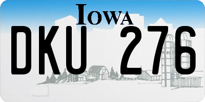 IA license plate DKU276