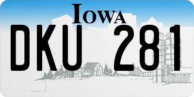 IA license plate DKU281
