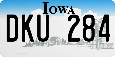 IA license plate DKU284