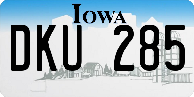 IA license plate DKU285