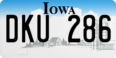 IA license plate DKU286