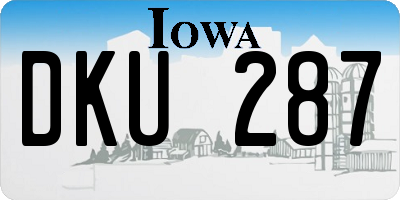IA license plate DKU287