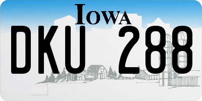 IA license plate DKU288