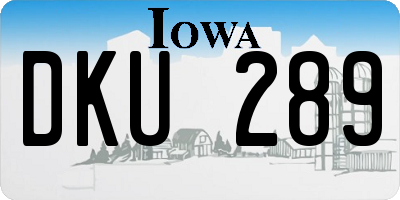 IA license plate DKU289