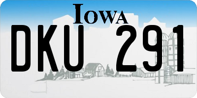 IA license plate DKU291