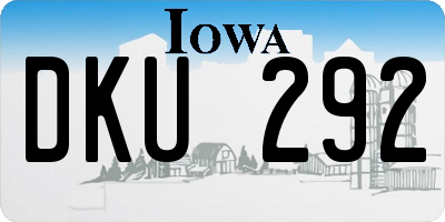 IA license plate DKU292