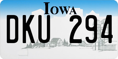 IA license plate DKU294