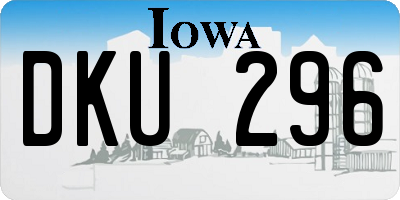IA license plate DKU296