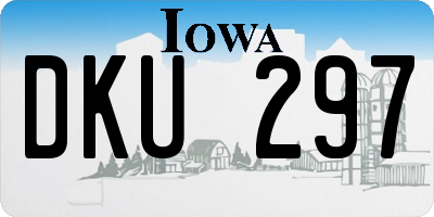 IA license plate DKU297