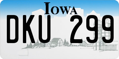IA license plate DKU299