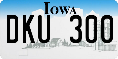 IA license plate DKU300