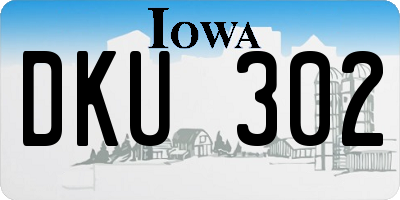 IA license plate DKU302