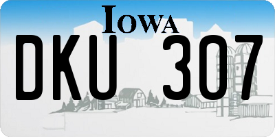 IA license plate DKU307