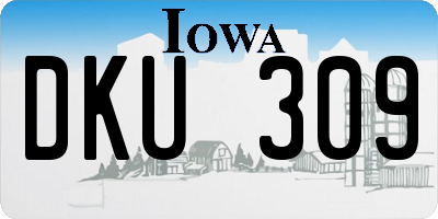 IA license plate DKU309