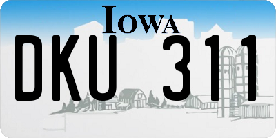 IA license plate DKU311