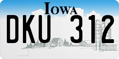 IA license plate DKU312