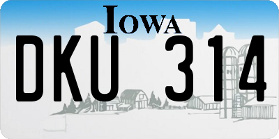 IA license plate DKU314