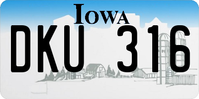 IA license plate DKU316