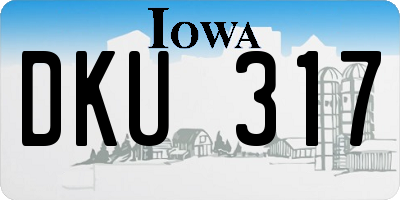 IA license plate DKU317
