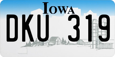 IA license plate DKU319