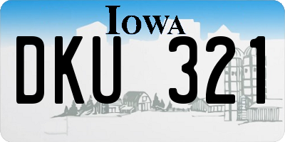 IA license plate DKU321