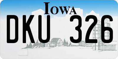 IA license plate DKU326