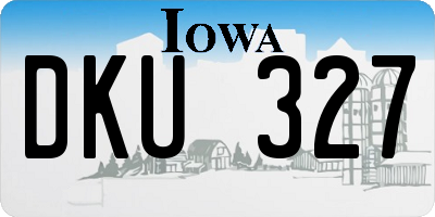 IA license plate DKU327