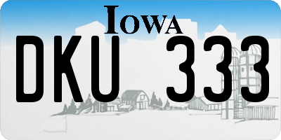 IA license plate DKU333