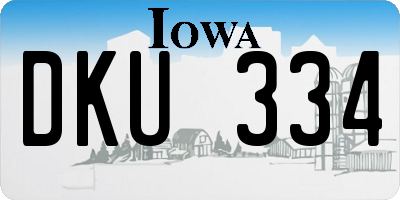 IA license plate DKU334