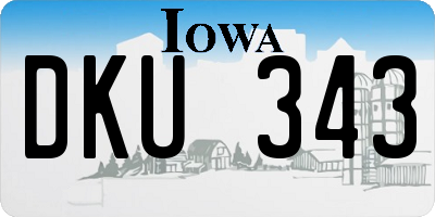 IA license plate DKU343