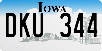 IA license plate DKU344
