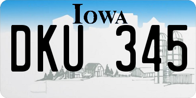 IA license plate DKU345