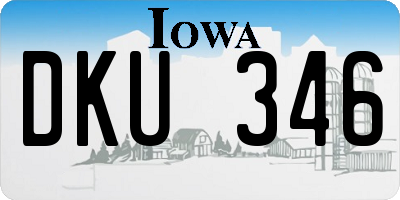 IA license plate DKU346