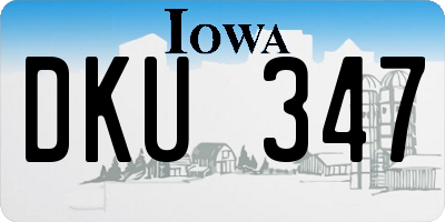 IA license plate DKU347