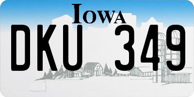 IA license plate DKU349