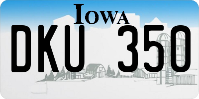IA license plate DKU350
