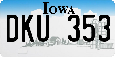 IA license plate DKU353